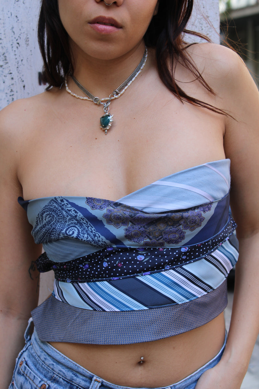 Cosette stunning up-cycled tie top