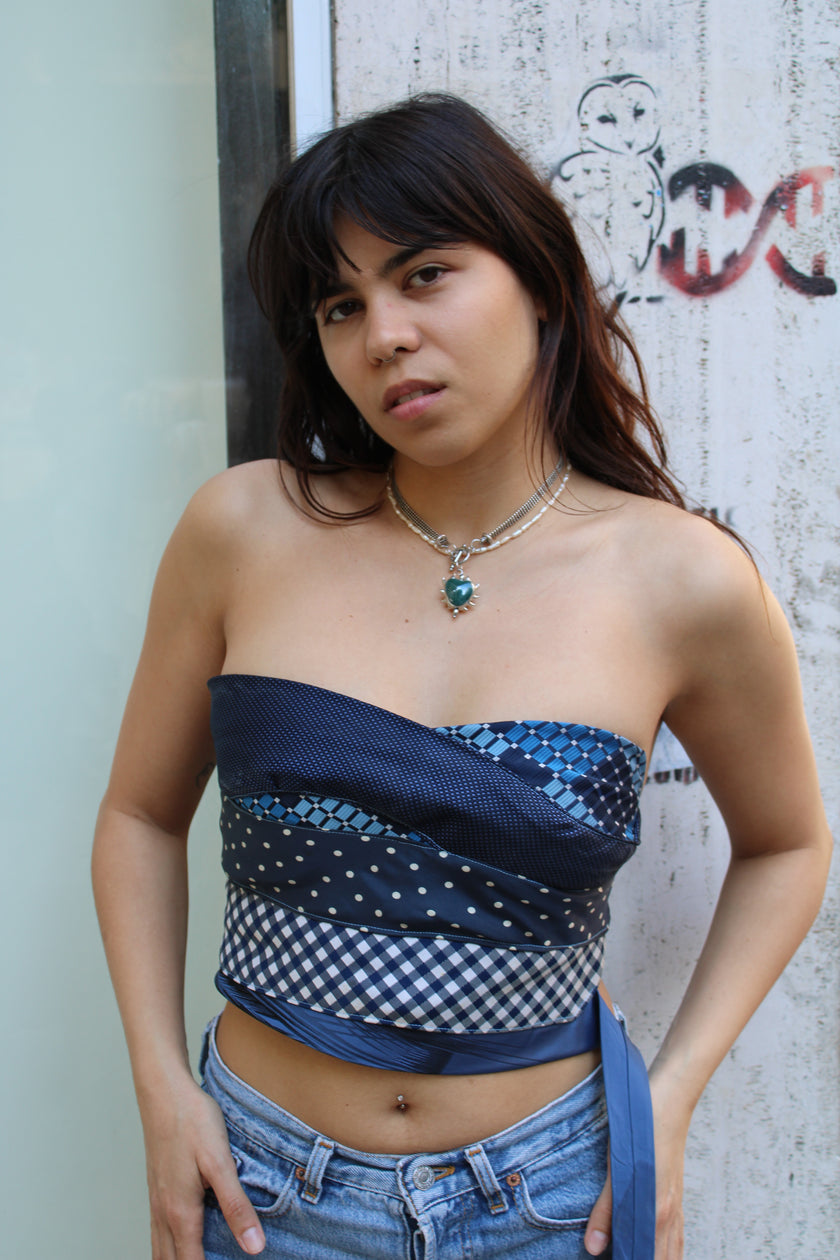 Cosette stunning up-cycled tie top