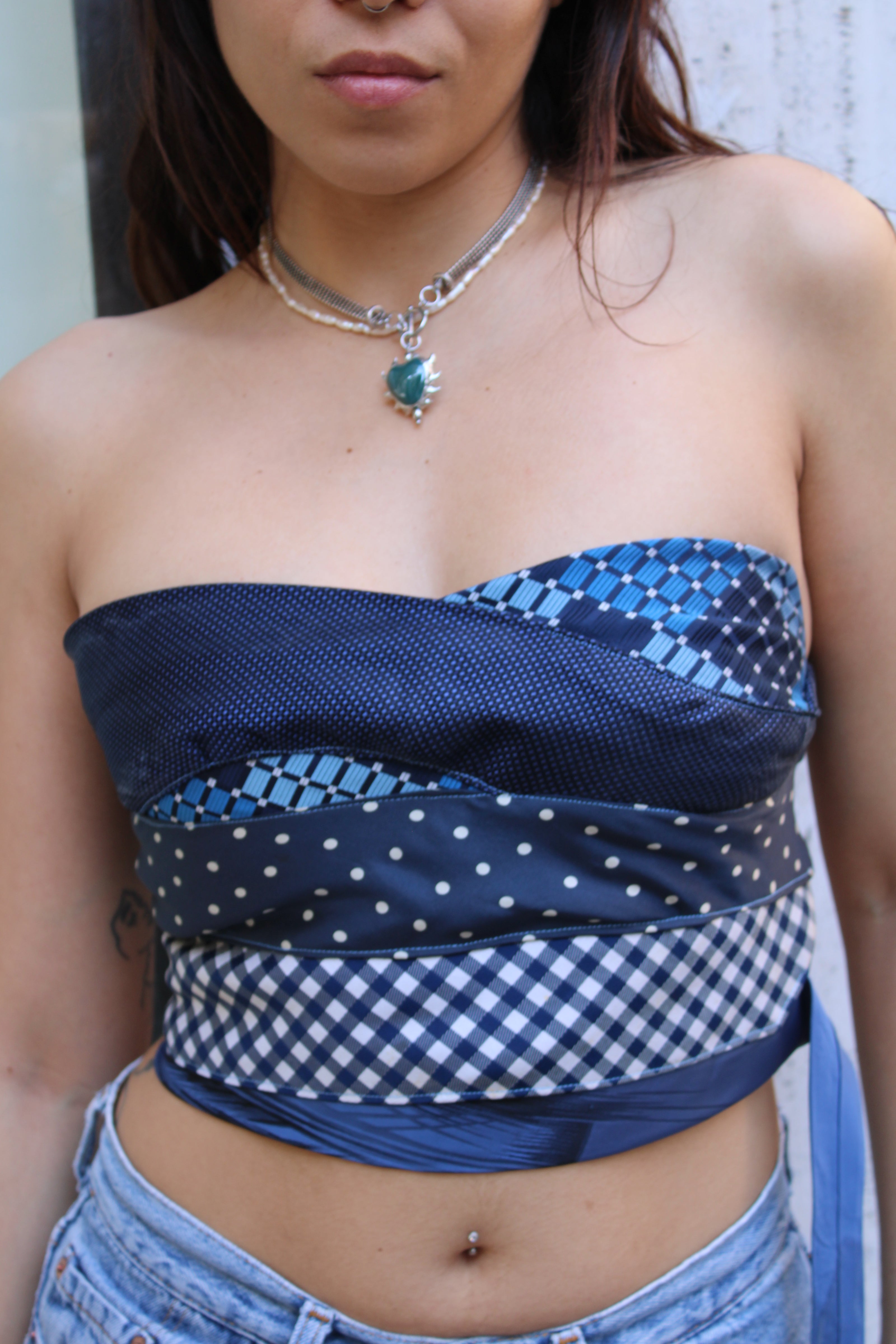 Cosette stunning up-cycled tie top