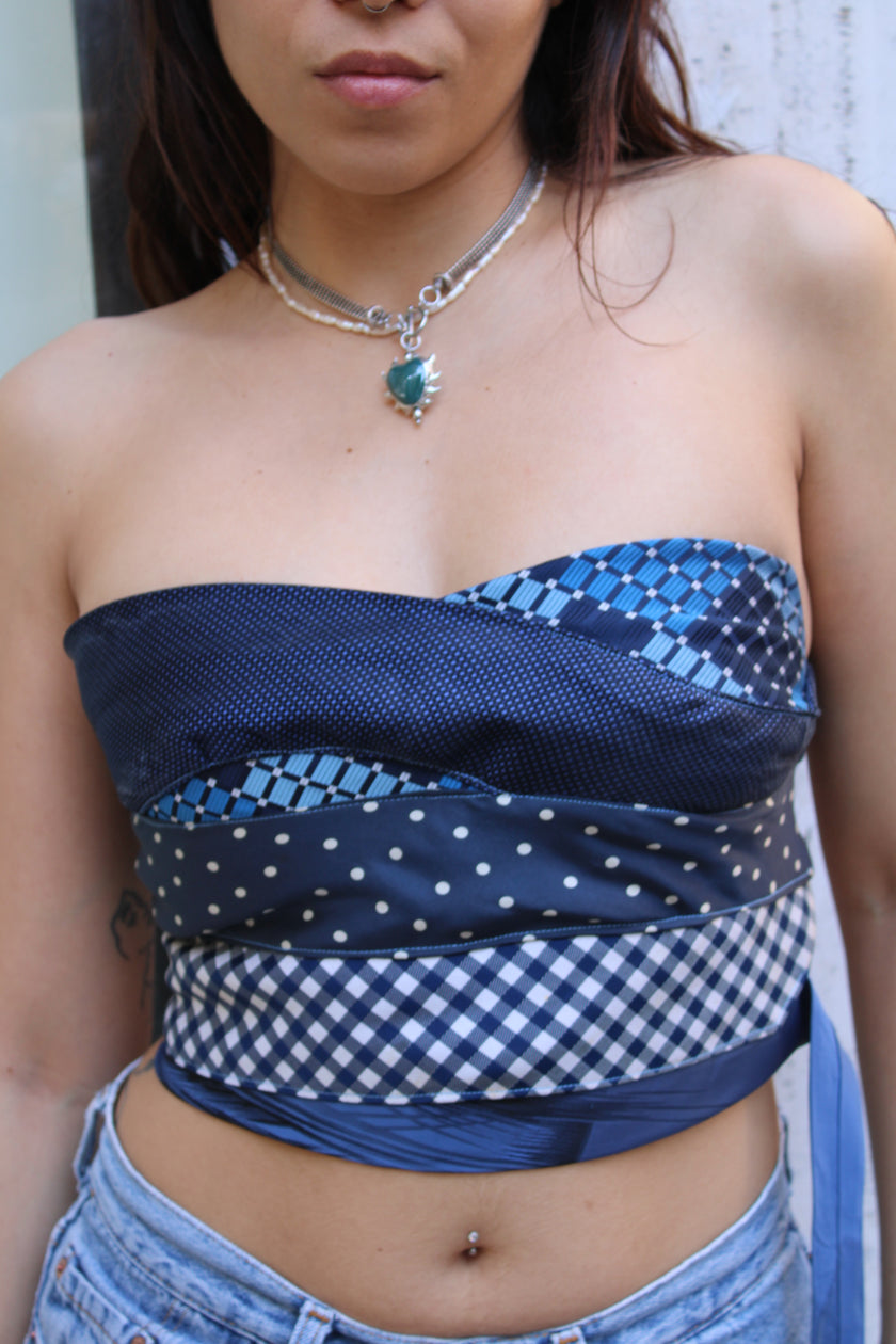 Cosette stunning up-cycled tie top