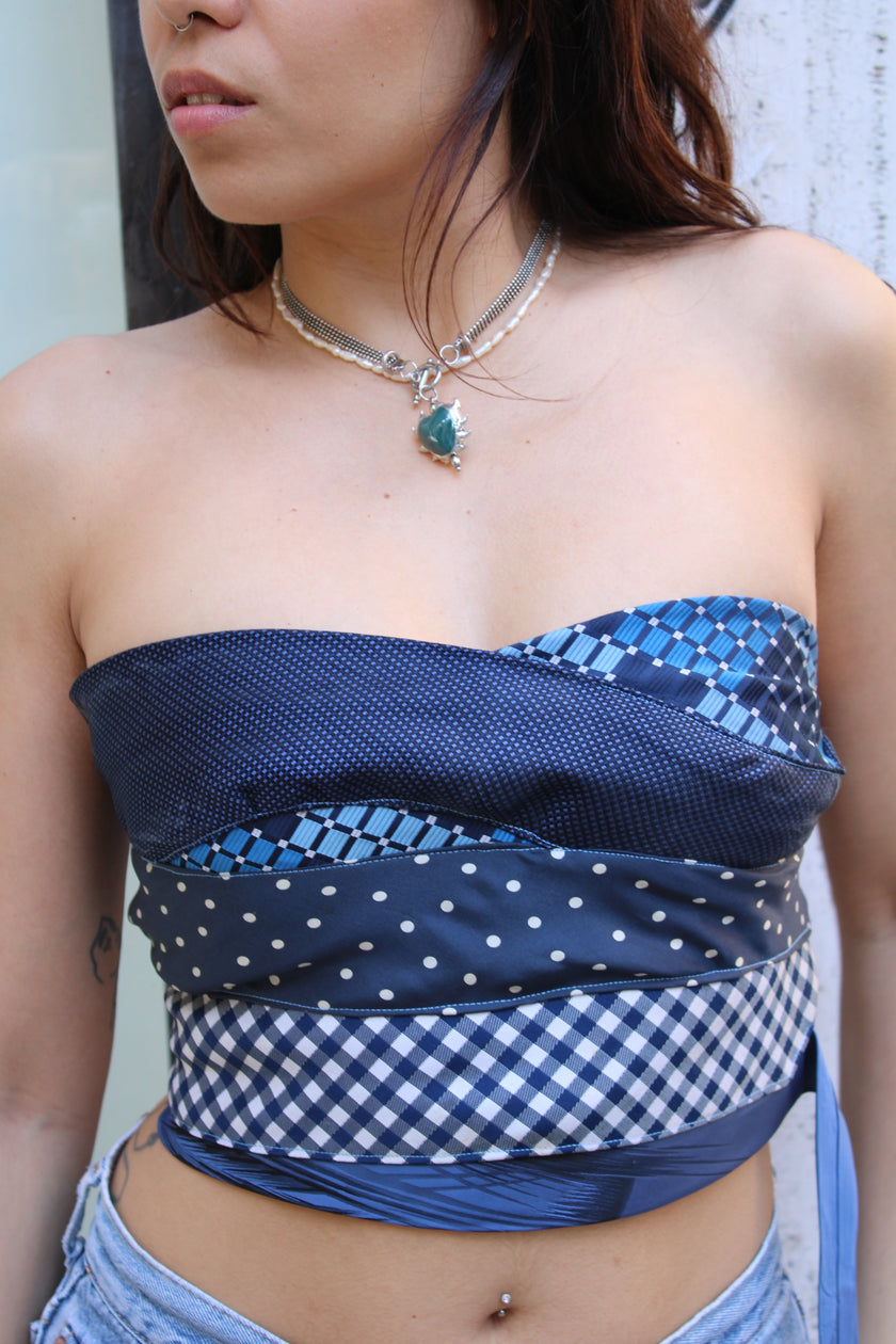 Cosette stunning up-cycled tie top