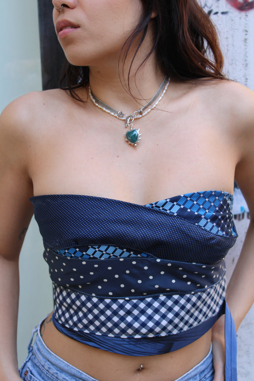 Cosette stunning up-cycled tie top