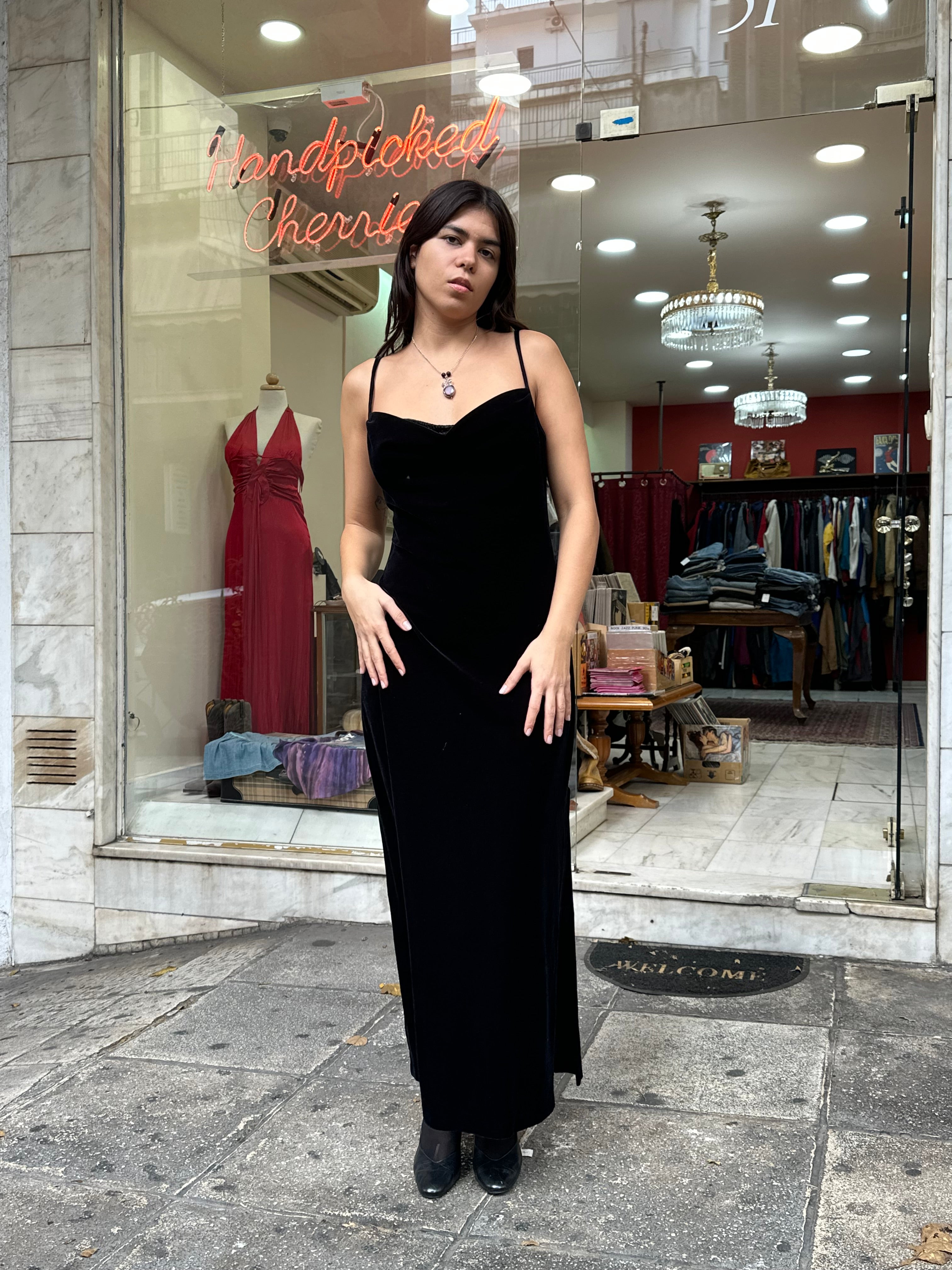 Maxi velvet dress