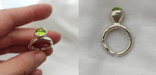 Kimilio Eos silver 925 ring with peridot stone (open back -adjustable size)