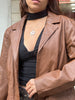 Vintage brown genuine leather jacket