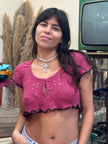 Very cute knit Cosette up-cycled top