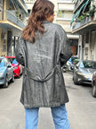 Vintage granite grey leather jacket