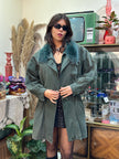 Stunning vintage green genuine leather jacket