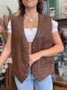 Vintage faux leather brown vest