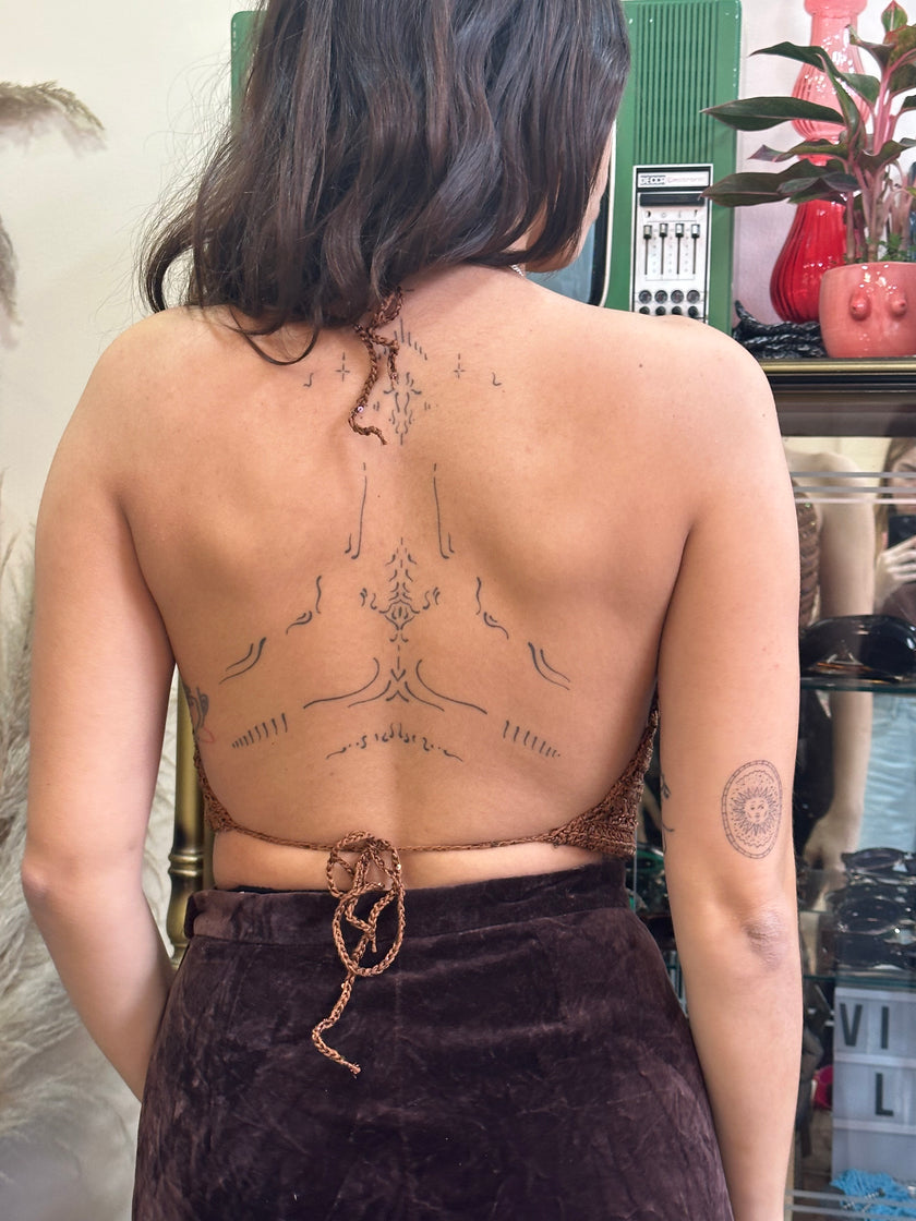 Stunning sparkling “Roxanne” crochet top