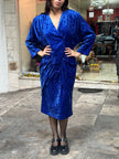 Stunning vintage blue velvet dress