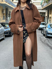 Vintage wool caramel brown coat (2XL)