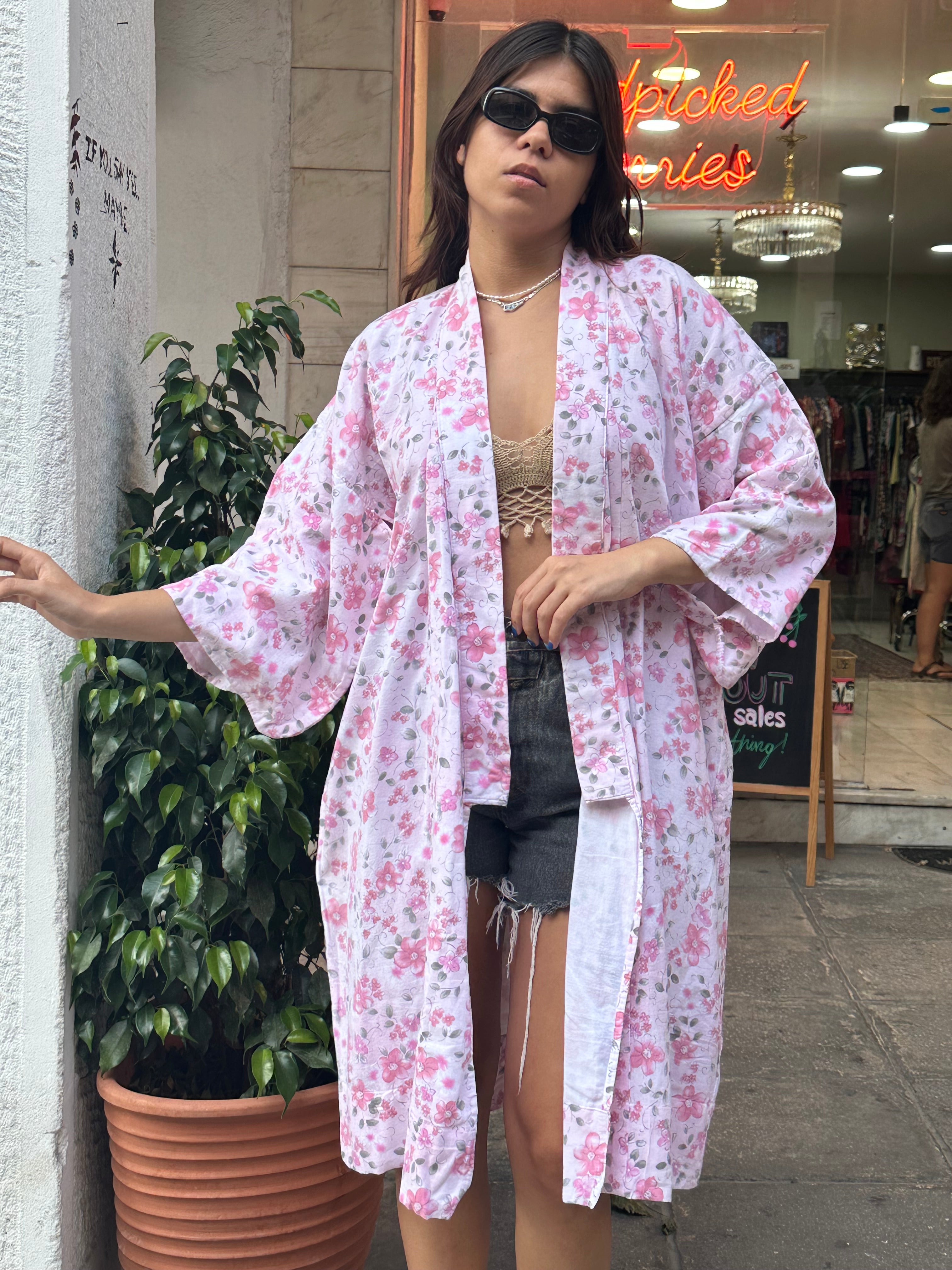 Vintage cotton yukata robe