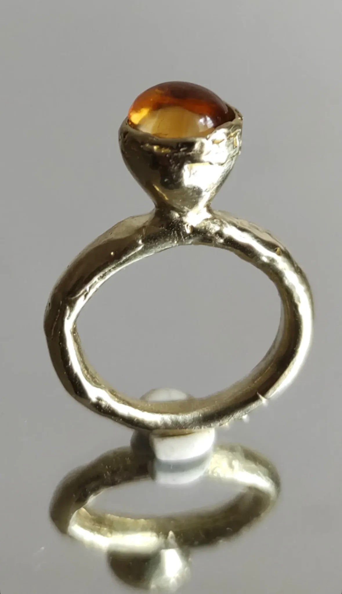 Kimilio Eos silver 925 ring with citrine store (open back)