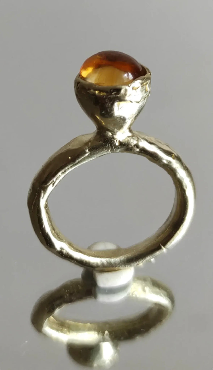 Kimilio Eos silver 925 ring with citrine store (open back)