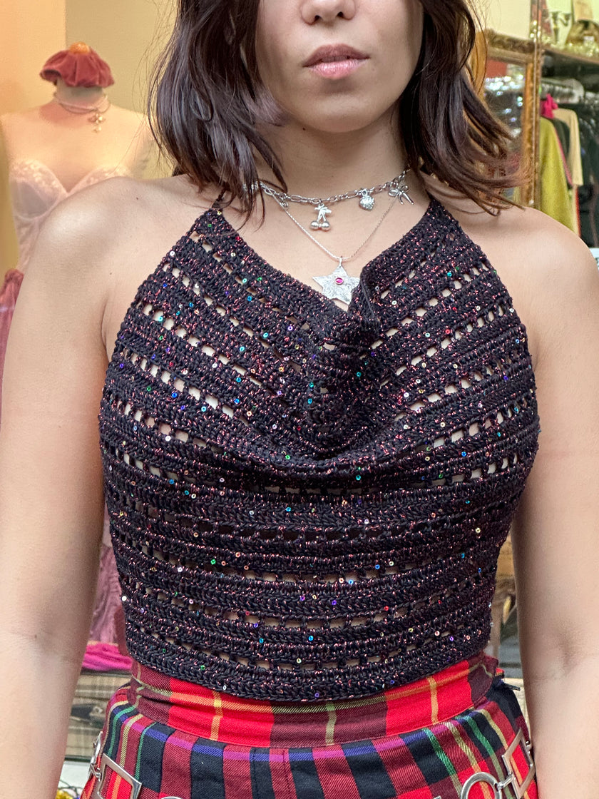 Stunning handmade crochet “Roxanne” top