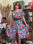 Vintage floral button up dress