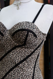 90s bodycon leopard print bustier dress