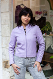 Super cute lilac faux leather jacket (S/M)