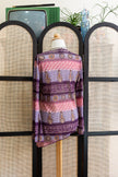 Boho Dreams Vintage Top – 90s Asymmetrical Paisley Blouse in Purple & Pink