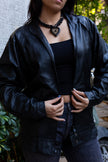 Vintage genuine leather black jacket