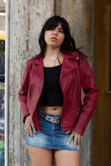 Vintage red leather jacket