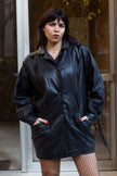 Super hot black leather jacket with leather details (M/L)