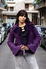 Gorgeous faux purple suede shearling jacket (L)