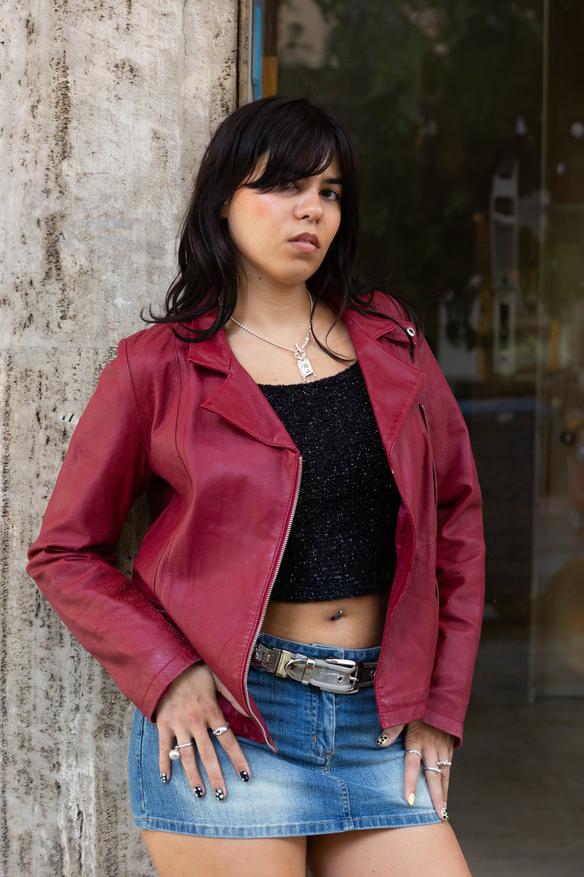 Vintage red leather jacket