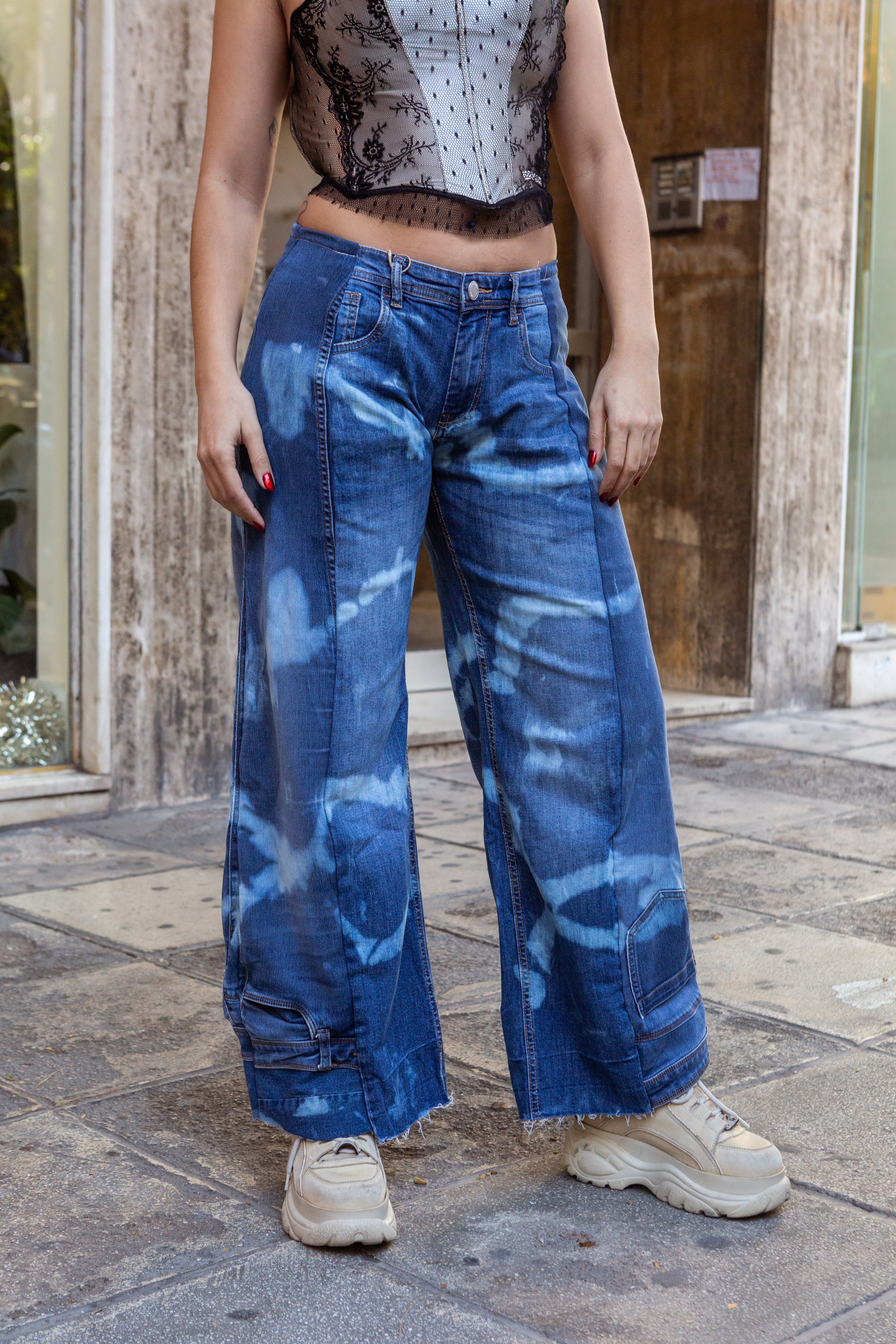 Thoughts reworked super hot baggy up-cycled jeans (EU38)