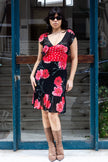 Vintage two-patterned floral dress (S)