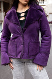 Gorgeous faux purple suede shearling jacket (L)