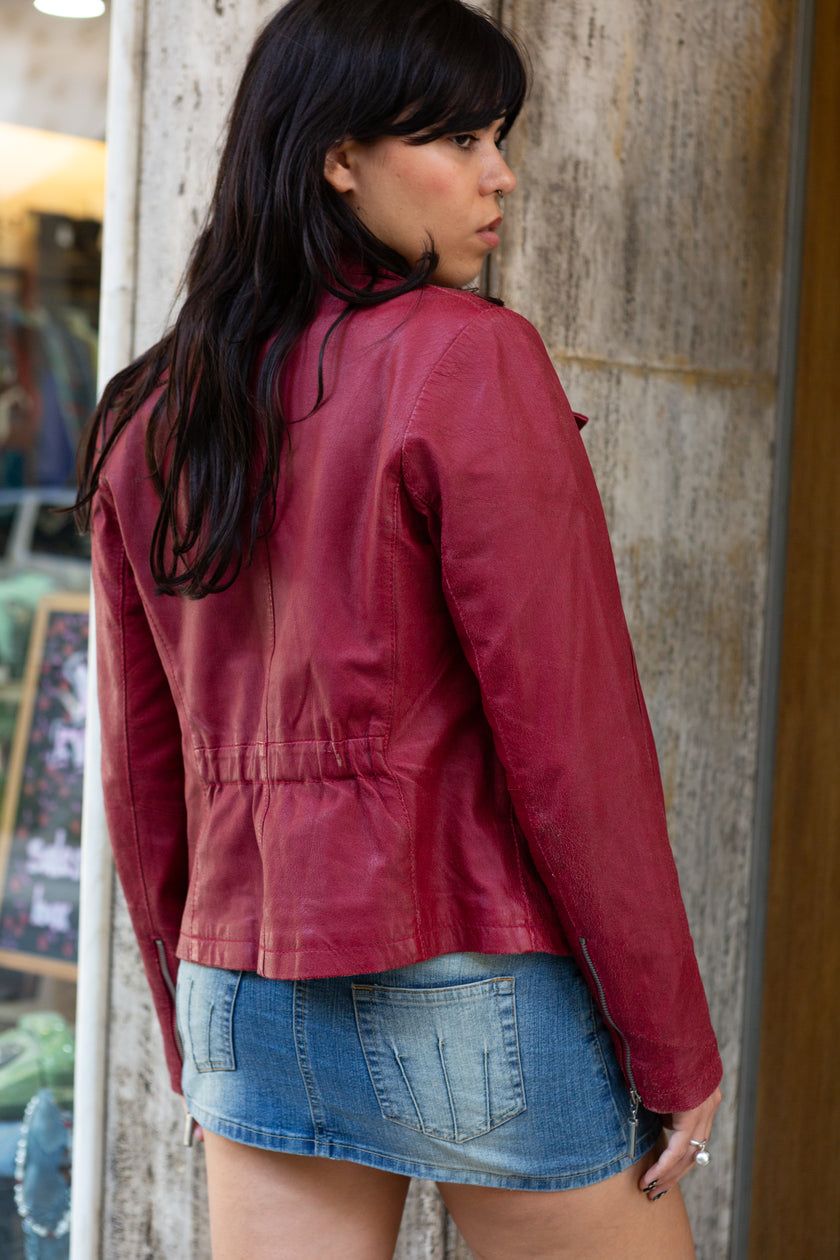 Vintage red leather jacket