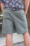 Khaki pleated chino pants