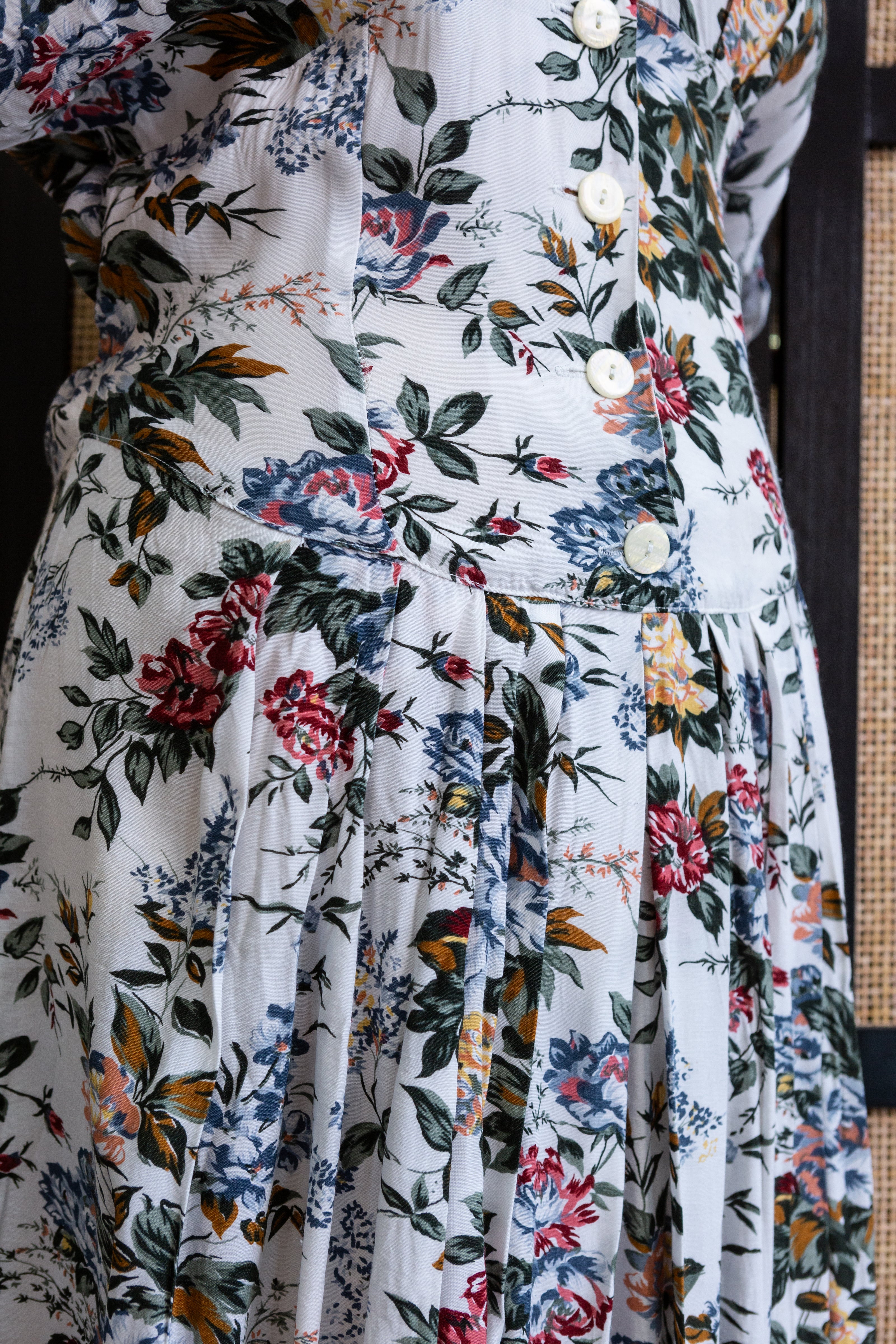 Vintage floral button up dress