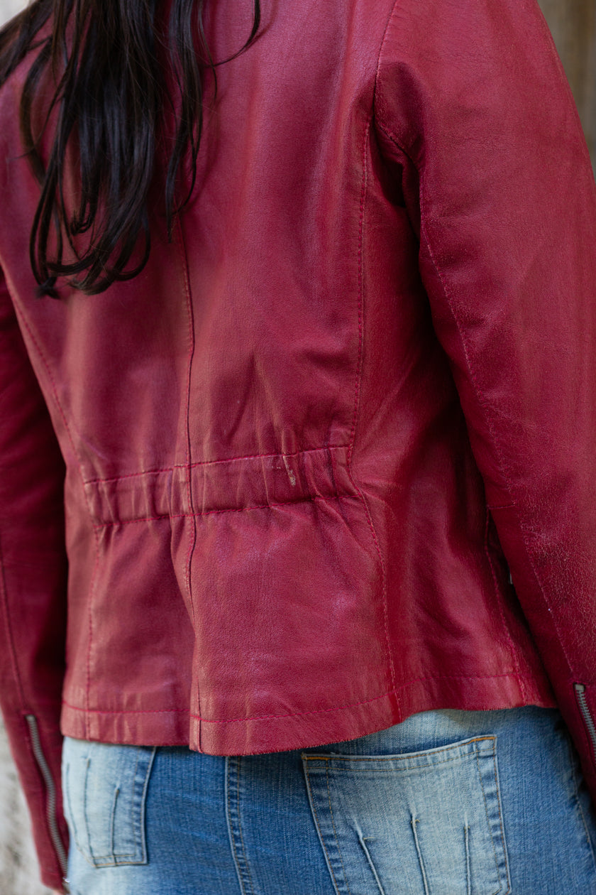 Vintage red leather jacket