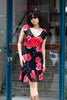 Vintage two-patterned floral dress (S)