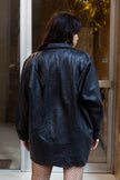 Super hot black leather jacket with leather details (M/L)