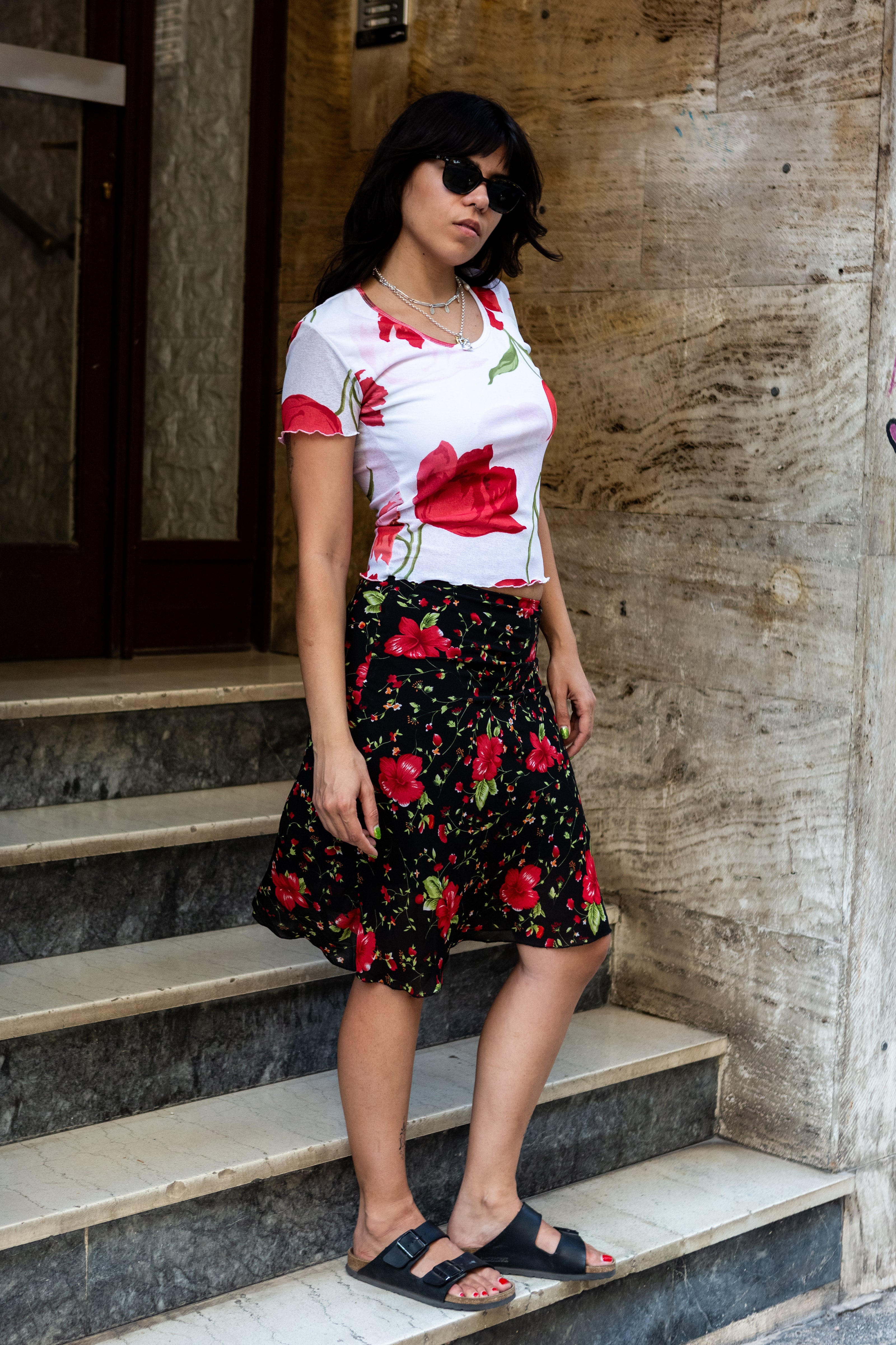 Super cute floral midi skirt