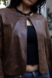 Super Chic Italian dark brown jacket with zippers on the sleeves