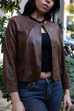 Super Chic Italian dark brown jacket with zippers on the sleeves