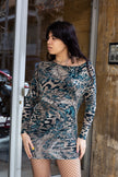 Super hot animal print Italian dress(M)