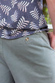 Khaki pleated chino pants