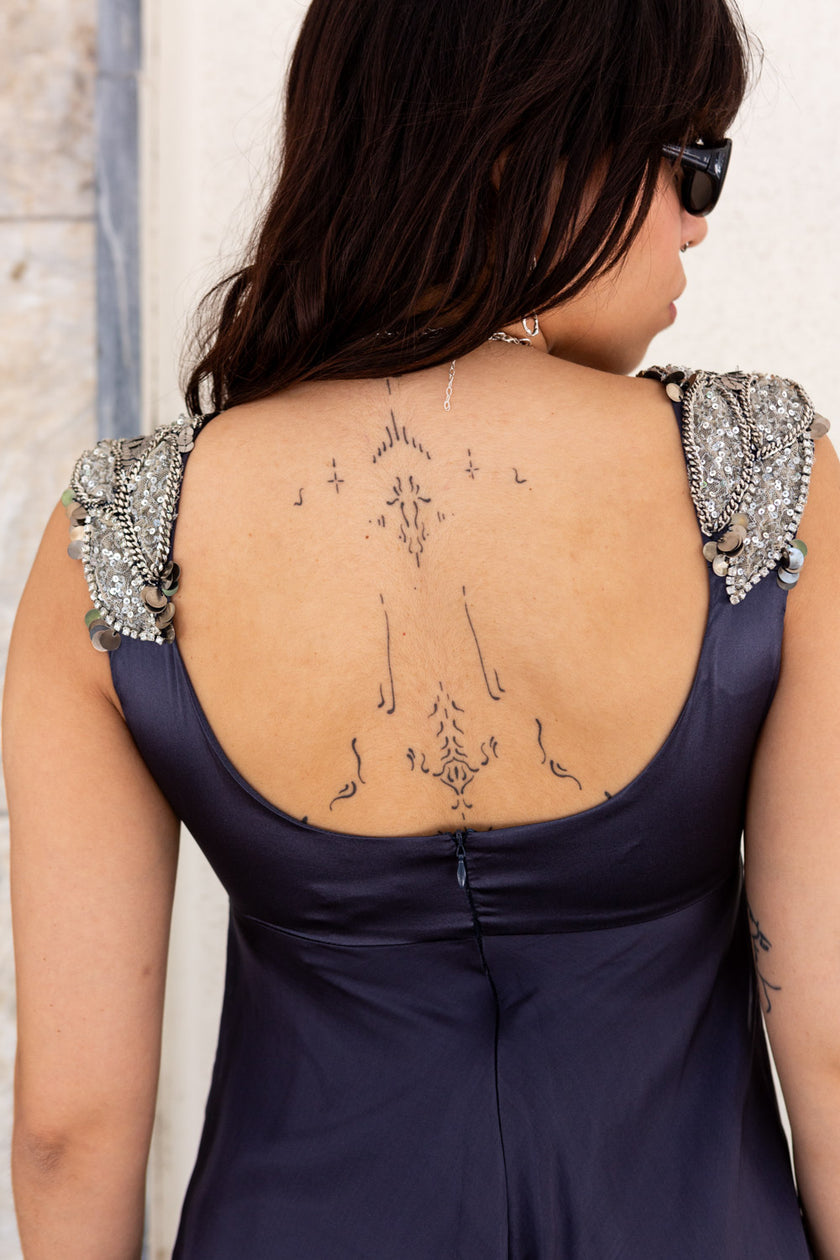 Stunning deadstock cinema 100% silk dress