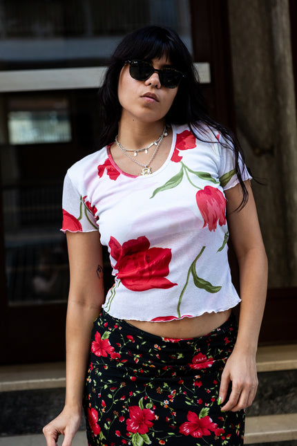 Super cute mesh floral top