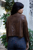 Super Chic Italian dark brown jacket with zippers on the sleeves