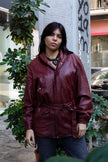 Vintage burgundy leather jacket (L)