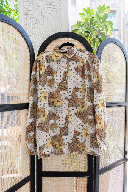 Vintage oversized abstract patterned shirt