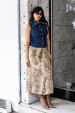 Super hot long linen and jean dress (M)