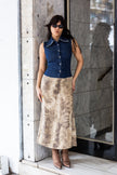 Super hot long linen and jean dress (M)